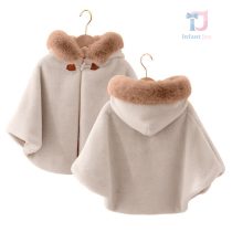 Топло Плюшено Пончо с Качулка и Яка от Eko Пух Velvet Snow