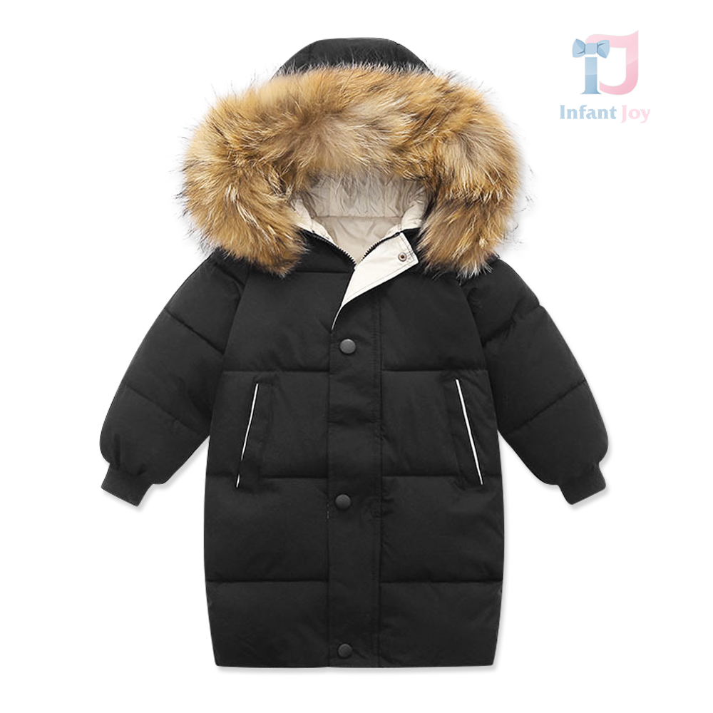 Зимна Парка с Естествено Пухче и Пълнеж от Еко Пух Warm Hug Blue Black