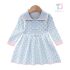Premium Изискана Рокля от Плетиво с Яка и Красиви Копчета Blue Poise