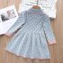 Premium Изискана Рокля от Плетиво с Яка и Красиви Копчета Blue Poise