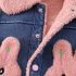 Топъл Елек от Деним с Плюшена Яка и 3Д Джобчета Denim Fluff Pink Топъл Елек от Деним с Плюшена Яка и 3Д Джобчета Denim Fluff Pink