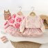 Premium Комплект от Пуловер и Пола с Богата Ту-Ту Пачка Berry Ribbon Pink - 2 части
