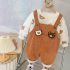 Ватиран Комплект с Джинсов Гащеризон с Кадифен Ефект и Бродерии Caramel Bears – 2 части