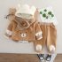 Ватиран Комплект с Качулка, Добавени Плюшени Зони и Шал Plush Bear Caramel – 3 части