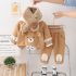 Ватиран Комплект с Качулка, Добавени Плюшени Зони и Шал Plush Bear Caramel – 3 части