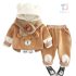 Ватиран Комплект с Качулка, Добавени Плюшени Зони и Шал Plush Bear Caramel – 3 части