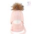 Комплект от Плетена Шапка с Пухче от Естествен Косъм и Шал Snow Peak Pink - 2 части
