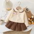 Premium Комплект от Плетиво с Питър Пан Яка и Пола Whimsical Bunny Vanilla – 2 части