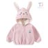Поларен Суитшърт с Качулка, 3Д Ушички и Бродерии Sugar Bunny Pink
