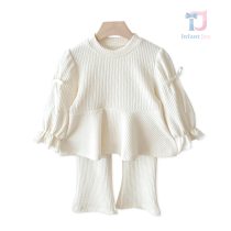 Рипс Комплект от Туника с Буфан Ръкав и Панталон тип "Чарлстон" Ivory Bliss - 2 части