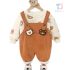 Ватиран Комплект с Джинсов Гащеризон с Кадифен Ефект и Бродерии Caramel Bears – 2 части