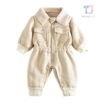 Premium Зимен Гащеризон от Еко Велур и Подплата от Каракул Beige Scout