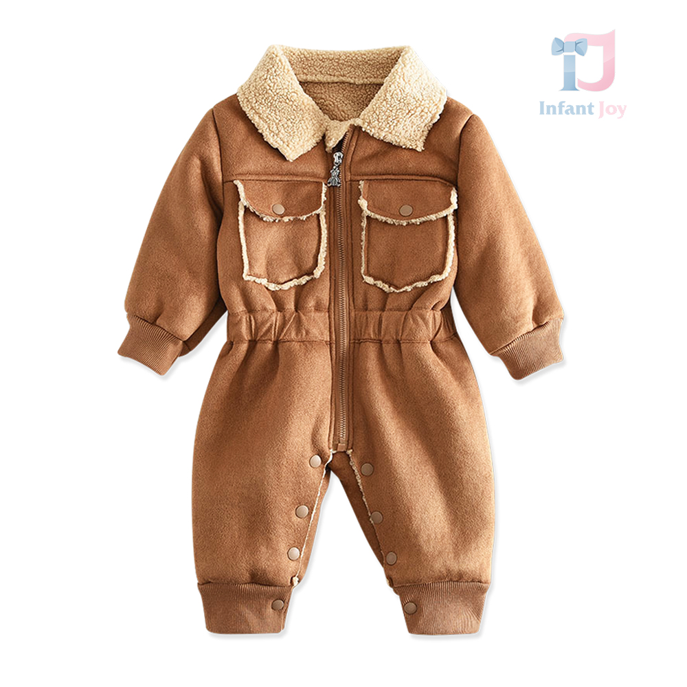 Premium Зимен Гащеризон от Еко Велур и Подплата от Каракул Caramel Scout