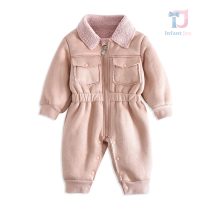 Premium Зимен Гащеризон от Еко Велур и Подплата от Каракул Pink Scout