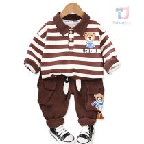 Комплект от Раирана Блузка с Класическа Яка и Джинсов Панталон Hello Bud - 2 части